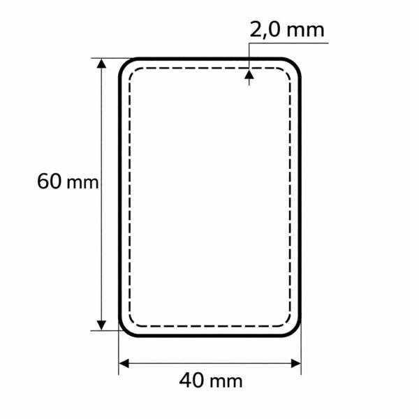 Tvoros stulpas 60x40x2,0 mm - 2500 mm